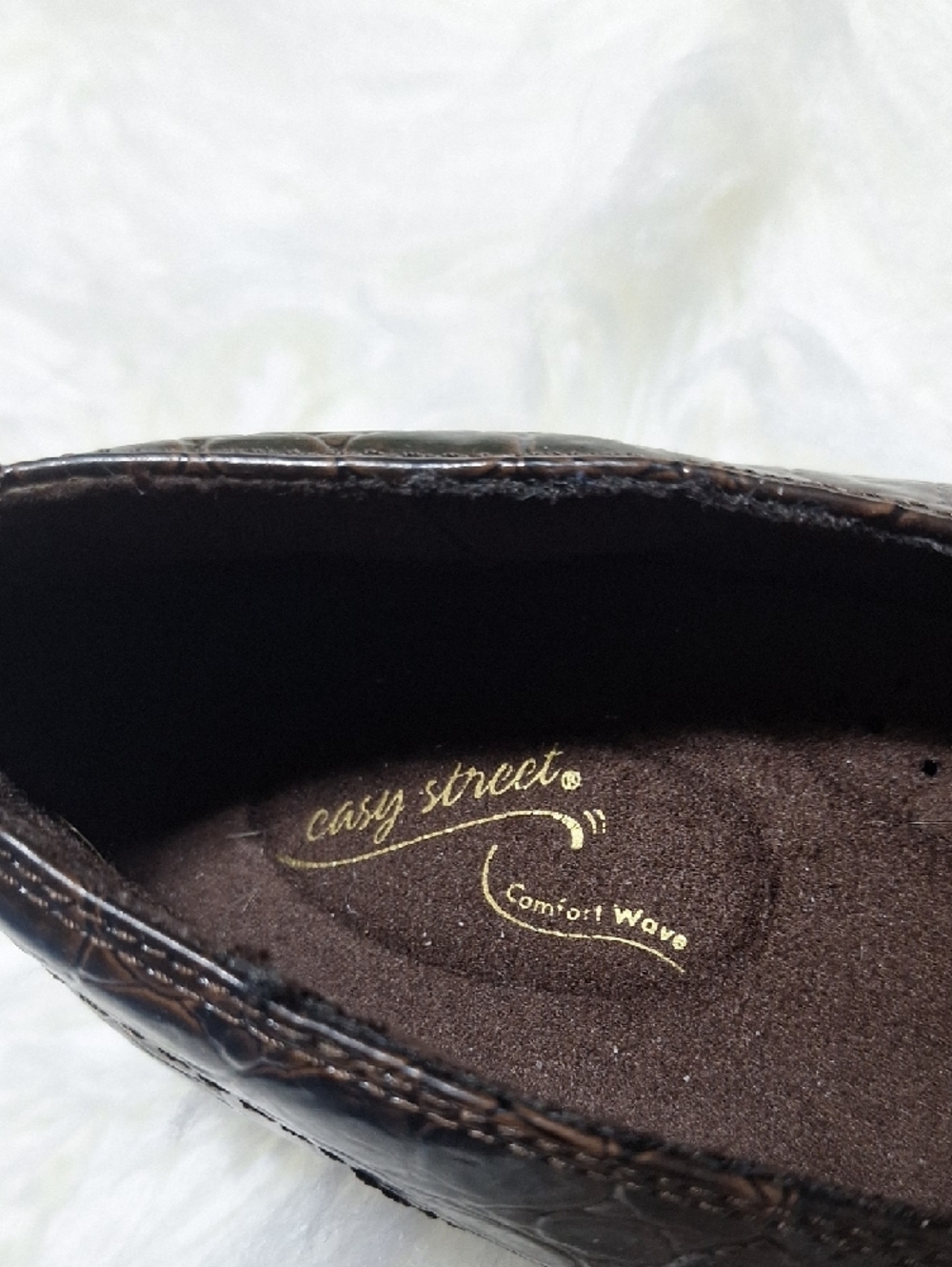 easy street Brown Croc-Embossed Slip-On Flats - Picture 3 of 9
